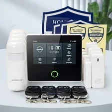 HOMSECUR Wireless WIFI 4G 2G LCD SMS Autodial Burglar Intruder 4.3" Alarm System
