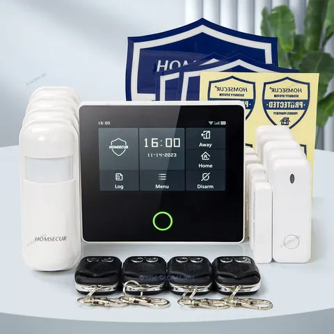HOMSECUR Wireless WIFI 4G 2G LCD SMS Autodial Burglar Intruder 4.3" Alarm System
