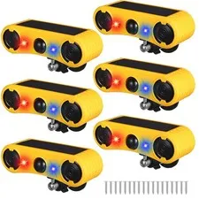 Qualirey Solar Outdoor Motion Sensor Alarm 2 x 129dB Loud Noise Maker Yellow