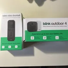 Blink Video Door Bell Camera And Blink Out Door Camera And Sync Module New.