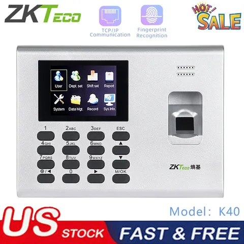 ZKteco K40 Access Control TCP/IP Clock Biometric Fingerprint Time Attendance US
