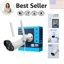 Reliable Plug-In Outdoor Security Camera — 2K Resolution, Dual Storage Options