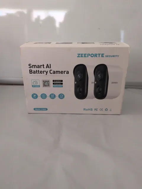 ZEEPORTE Security Smart AI Battery Camera CG6S White FREE SHIPPING