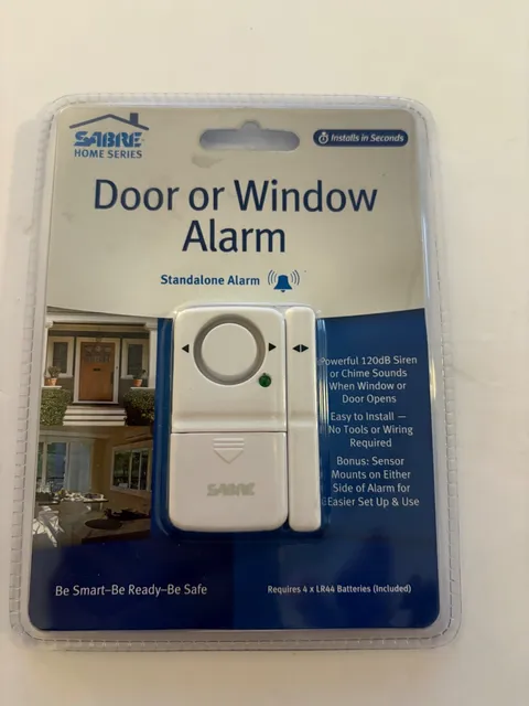 SABRE Door Window Alarm HS-DWA 120dB Home Security Chime Siren New Sealed Pack