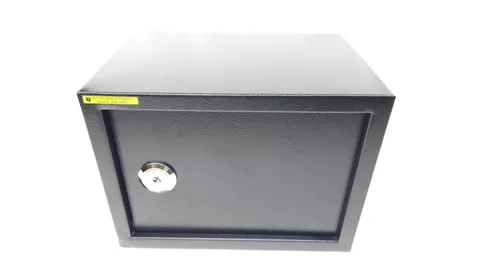 Black Metal Key Lock Safe, Wall Mountable, Small 13.78x9.84x9.84 X004VK0FPV