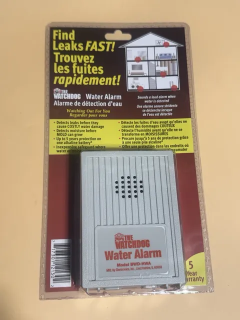 LOT OF 5 Watchdog Water Alarm Early Warning Leak Detector BWD-HWA, New Sealed