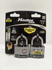 Master Lock Stainless Steel Laminated Padlock - 2 Common Keys 2 Pack 5SST