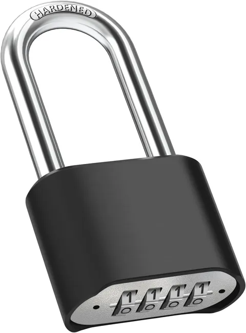 2.5in Long Shackle Combination Lock,  Large Outdoor Weatherproof Padlock, Design