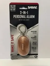 Sabre 2-In-1 Personal Alarm w/LED Light on Key Ring, 130dB, Rose Gold ***NEW***