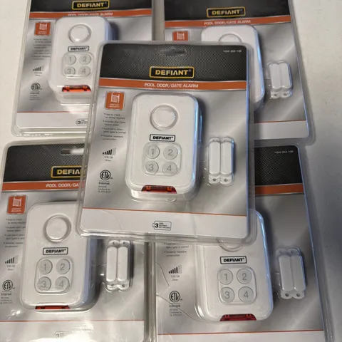 Defiant Pool Door Gate Alarm Easy Install Bypass Option Water Safety Pack Of 5