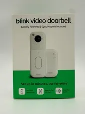 Blink Video Doorbell System White Head-to-Toe HD View Sync Module Core Alexa New