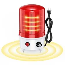 Industrial LED Rotating Warning Siren Light, Red 0–120 dB with Buzzer, 100–24...