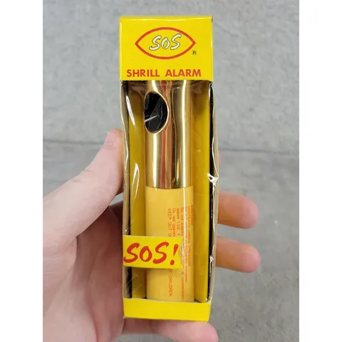 Vintage SOS Shrill Alarm Personal Security Signal Gold Tone Made in Japan TO-MG
