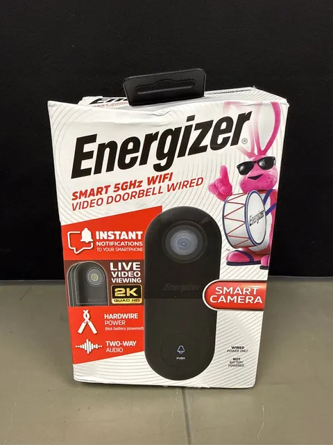 Energizer Smart 2K Doorbell, Wired Video Doorbell Security Camera, 2-Way Audio,
