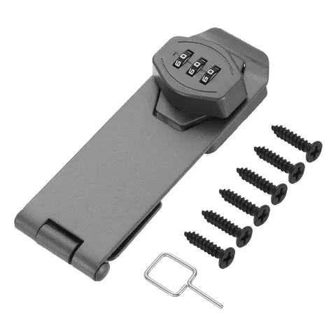 Keyless Cabinet Combination Lock 5" 3-Digit Password Hasp Lock Gray