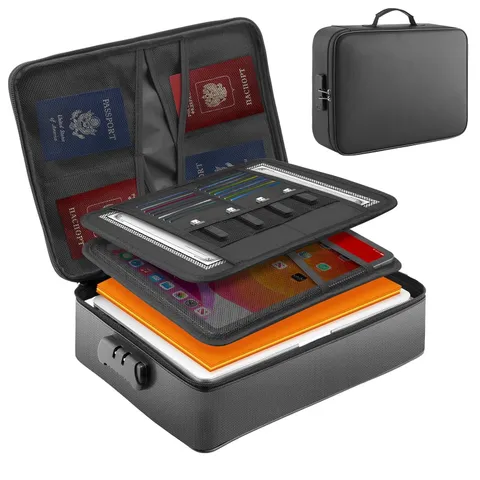 Fireproof Waterproof Document Bag with Lock Portable Fire Resistant Safe Bag