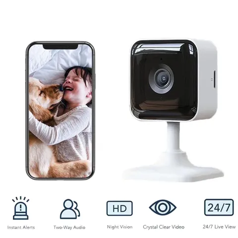 Indoor Security Camera 1080P, Motion Detection, Cloud & SD Card Storage, Works w