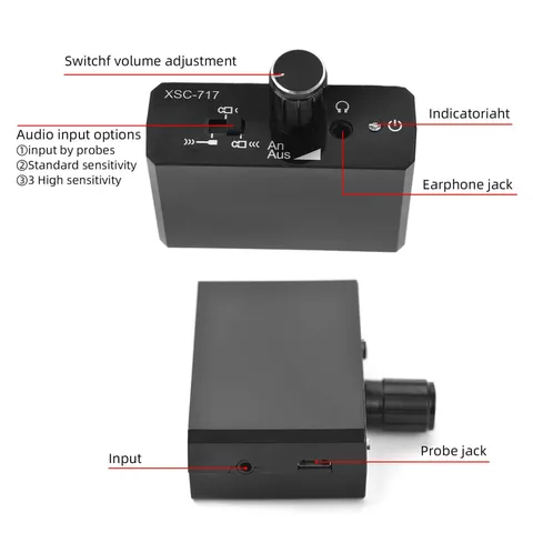 Cordless Water Leak Detector Sensitive Audio Monitor For Home ABS Recommended