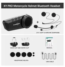 FreedConn KY Pro Bluetooth Motorcycle Intercom 6 Riders 1000M Headset