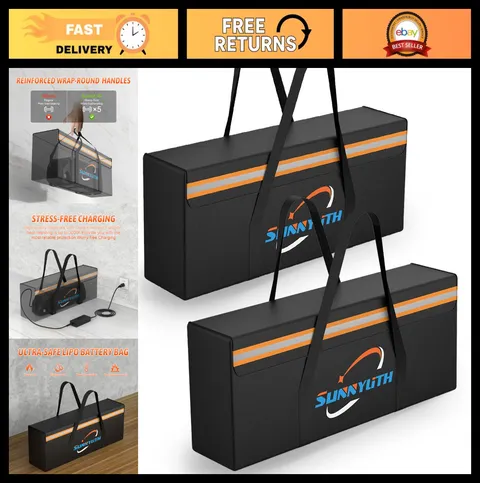 2-Pack Fireproof Battery Storage Bag for Ebikes & Scooters, Waterproof, Explosio