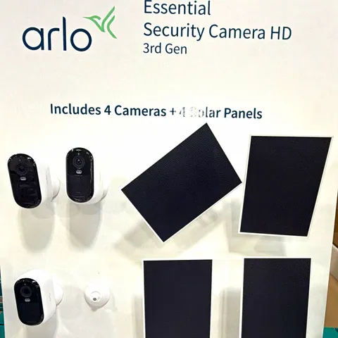 Arlo Essential HD 3rd Gen 1080p Wireless Wi-Fi Security Bundle 4 Cams 4 Solar