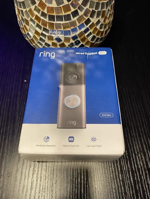 New Sealed Ring Wired Doorbell Pro (3rd Gen) Retinal 4K Ultra-Clear Video 10x