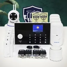 HOMSECUR APP Controlled Wireless&Wired 4G Burglar Alarm System+PIR+5*Door Sensor