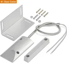 Garage Door Magnetic Contact Sensor, Wired Normally Closed NC Magnetic Switch wi