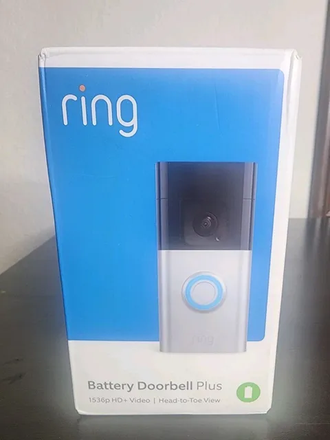 Ring Battery Doorbell Plus 1536p HD+ Video/ Head-to-Toe View (Brand-New In Box)