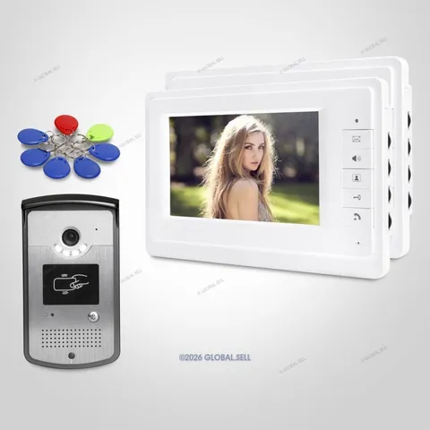 7" Video Door Intercom System with Mute Mode for Home Security for House/ Flat