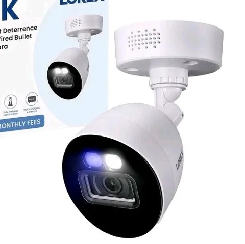 Lorex C884DA 4K CVI Wired Bullet Camera Deterrence Two-Way Audio White I/O