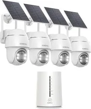 COOAU 4MP 360° Solar Security Cameras Wireless Outdoor Camera 5GHz & 2.4GHz WiFi