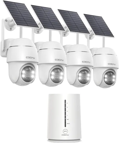 COOAU 4MP 360° Solar Security Cameras Wireless Outdoor Camera 5GHz & 2.4GHz WiFi