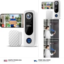 ZUMIMALL 2K Wireless Doorbell Camera No Subscription, Battery Powered | with ...