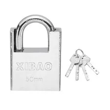 High Security Steel Shrouded Padlock with Key, Silver(1-7/8 Inch)