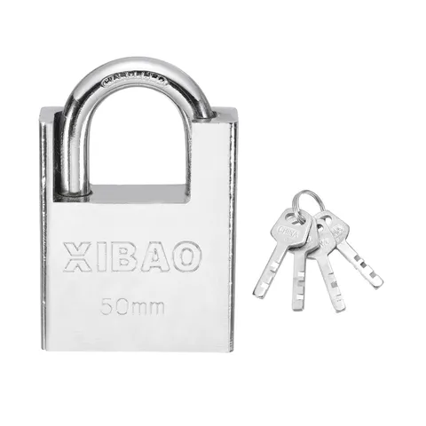 High Security Steel Shrouded Padlock with Key, Silver(1-7/8 Inch)