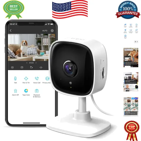 Tapo C100 Wi-Fi Security Camera - 30ft Night Vision, SD Storage & Alexa Support