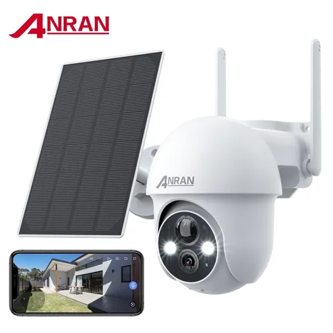 2K Solar Security Camera with Spotlight,  360° View Wireless Outdoor Camera, Wat