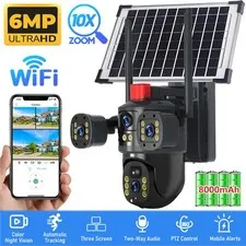 4K HD Camara De Seguridad Solar Inalambricas Para Exterior Con Vision Nocturna