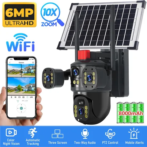 4K HD Camara De Seguridad Solar Inalambricas Para Exterior Con Vision Nocturna
