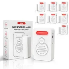 Voice Door Alarm Wireless Magnetic Sensor Adjustable Volume Refrigerator Alert×8