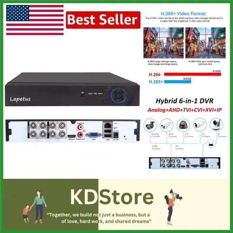 Professional 8CH 5-in-1 DVR with Email Alerts & Mobile Playback - 6TB Capacity