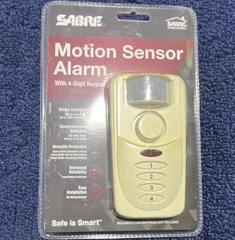 SABRE Wireless Motion Sensor Alarm 4-Digit Keypad 120 dB Indoor White HS-MSA