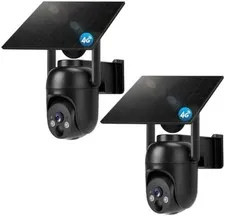 Solar-Powered 4G LTE Security Cameras - 2K Night Vision, 360° View, 2 Pack