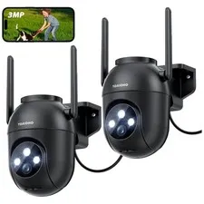 Home Security Made Easy: 2-Pack 360° Cameras with Color Night Vision & Alerts