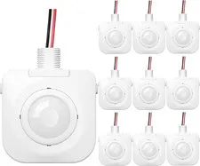 High Bay Ceiling Motion Sensors, 360° PIR, 10-Pack, Commercial Grade