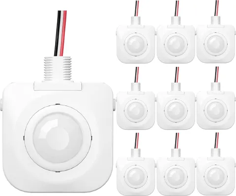 High Bay Ceiling Motion Sensors, 360° PIR, 10-Pack, Commercial Grade