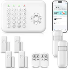 Simply Safe Home Alarm System,Wifi+Gsm/4G Alarm System with Door Sensors & Motio