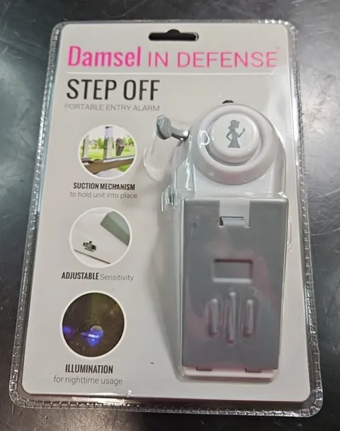 NIB Damsel In Defense Step Off Portable Entry Alarm Sealed 120 Decibel Alarm NEW