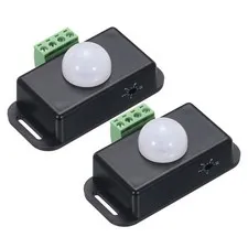 12V 24V PIR Sensor LED Motion Sensor PIR Probe for LED Light Strip Black 2Pcs